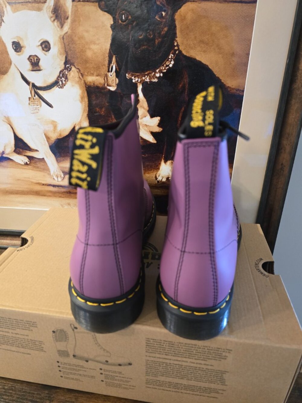 Dr Martens 1460 Smooth Leather Lace Up PURPLE Boots Mens US 12 31580765 NEW - Picture 7 of 10